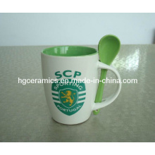 Taza promocional de la cuchara, taza impresa etiqueta